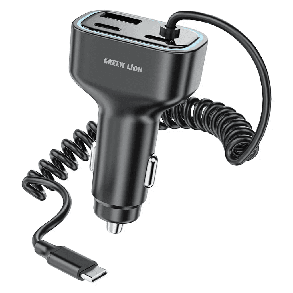 Green Lion 90W Car Charger with Dual PD Charger and Built - in USB - C and USB - A Cables – Gray - Al Kabayel Discount CentreGreen Lion 90W Car Charger with Dual PD Charger and Built - in USB - C and USB - A Cables – GrayCords & AdaptersGREEN LIONAl Kabayel Discount Centre