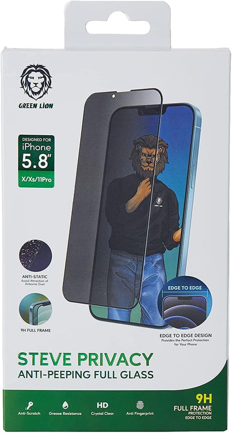 Green Lion 9H Steve Privacy Glass Protector – iPhone X / XS / 11 Pro - Al Kabayel Discount CentreGreen Lion 9H Steve Privacy Glass Protector – iPhone X / XS / 11 ProScreen ProtectorsGREEN LIONAl Kabayel Discount Centre