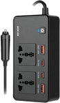 Green Lion Car Power Inverter 200W, 2×AC Universal Sockets, 2×USB - A & 2×USB - C Ports, PD 24W, QC 3.0 Charging, Durable Flame Retardant Material, Fast Charge Car Charger for Laptop, iPhone, Tablet - Al Kabayel Discount CentreGreen Lion Car Power Inverter 200W, 2×AC Universal Sockets, 2×USB - A & 2×USB - C Ports, PD 24W, QC 3.0 Charging, Durable Flame Retardant Material, Fast Charge Car Charger for Laptop, iPhone, TabletCords & AdaptersGREEN LIONAl Kabayel Discount Centre