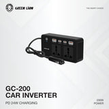Green Lion Car Power Inverter 200W, 2×AC Universal Sockets, 2×USB - A & 2×USB - C Ports, PD 24W, QC 3.0 Charging, Durable Flame Retardant Material, Fast Charge Car Charger for Laptop, iPhone, Tablet - Al Kabayel Discount CentreGreen Lion Car Power Inverter 200W, 2×AC Universal Sockets, 2×USB - A & 2×USB - C Ports, PD 24W, QC 3.0 Charging, Durable Flame Retardant Material, Fast Charge Car Charger for Laptop, iPhone, TabletCords & AdaptersGREEN LIONAl Kabayel Discount Centre