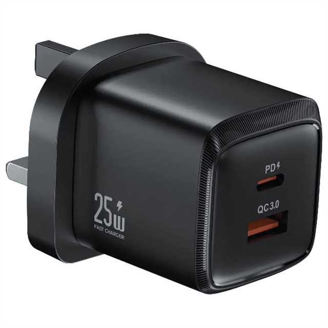 Green Lion G - Charge Series Dual Port Wall Charger 25W UK Plug with 1m USB - C to Lightning Cable, QC3.0 18W - Black - Al Kabayel Discount CentreGreen Lion G - Charge Series Dual Port Wall Charger 25W UK Plug with 1m USB - C to Lightning Cable, QC3.0 18W - BlackCords & AdaptersGREEN LIONAl Kabayel Discount Centre
