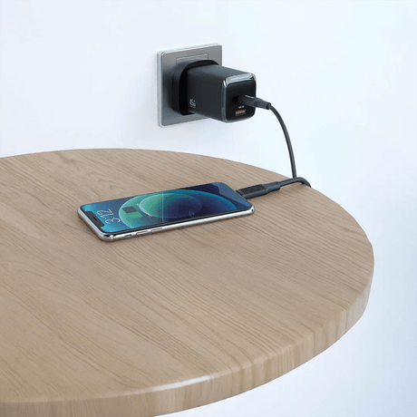 Green Lion G - Charge Series Dual Port Wall Charger 45W UK Plug with 1m USB - C to USB - C Cable, QC3.0 18W - Black - Al Kabayel Discount CentreGreen Lion G - Charge Series Dual Port Wall Charger 45W UK Plug with 1m USB - C to USB - C Cable, QC3.0 18W - BlackCords & AdaptersGREEN LIONAl Kabayel Discount Centre