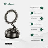 Green Lion GX - 35 Suction Phone Holder with 360 Rotation, Upgraded Magnetic Force, Zinc Alloy Arm, Compatible with MagSafe Strong Suction, Foldable Design, 3 - Axis Adjustment - Black - Al Kabayel Discount CentreGreen Lion GX - 35 Suction Phone Holder with 360 Rotation, Upgraded Magnetic Force, Zinc Alloy Arm, Compatible with MagSafe Strong Suction, Foldable Design, 3 - Axis Adjustment - BlackMobile AccessoriesGREEN LIONAl Kabayel Discount Centre