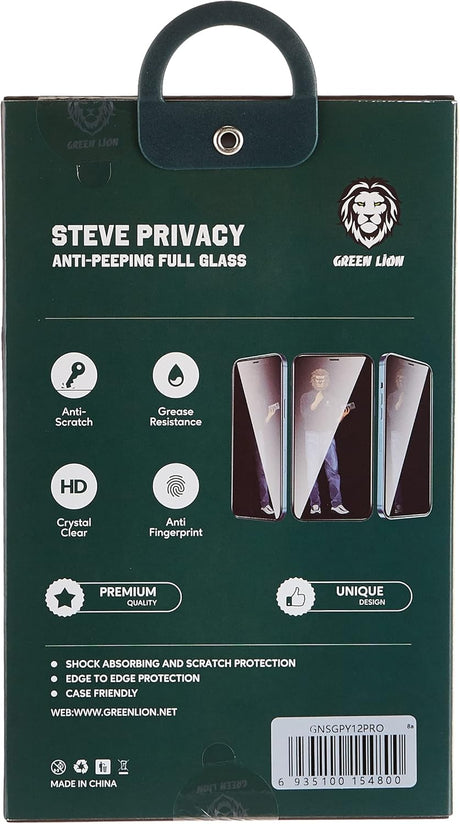 Green Lion Steve 9H Privacy Anti - Peeping Full Glass Screen Protector for iPhone 12 / 12 Pro (6.1") - Al Kabayel Discount CentreGreen Lion Steve 9H Privacy Anti - Peeping Full Glass Screen Protector for iPhone 12 / 12 Pro (6.1")Screen ProtectorsGREEN LIONAl Kabayel Discount Centre