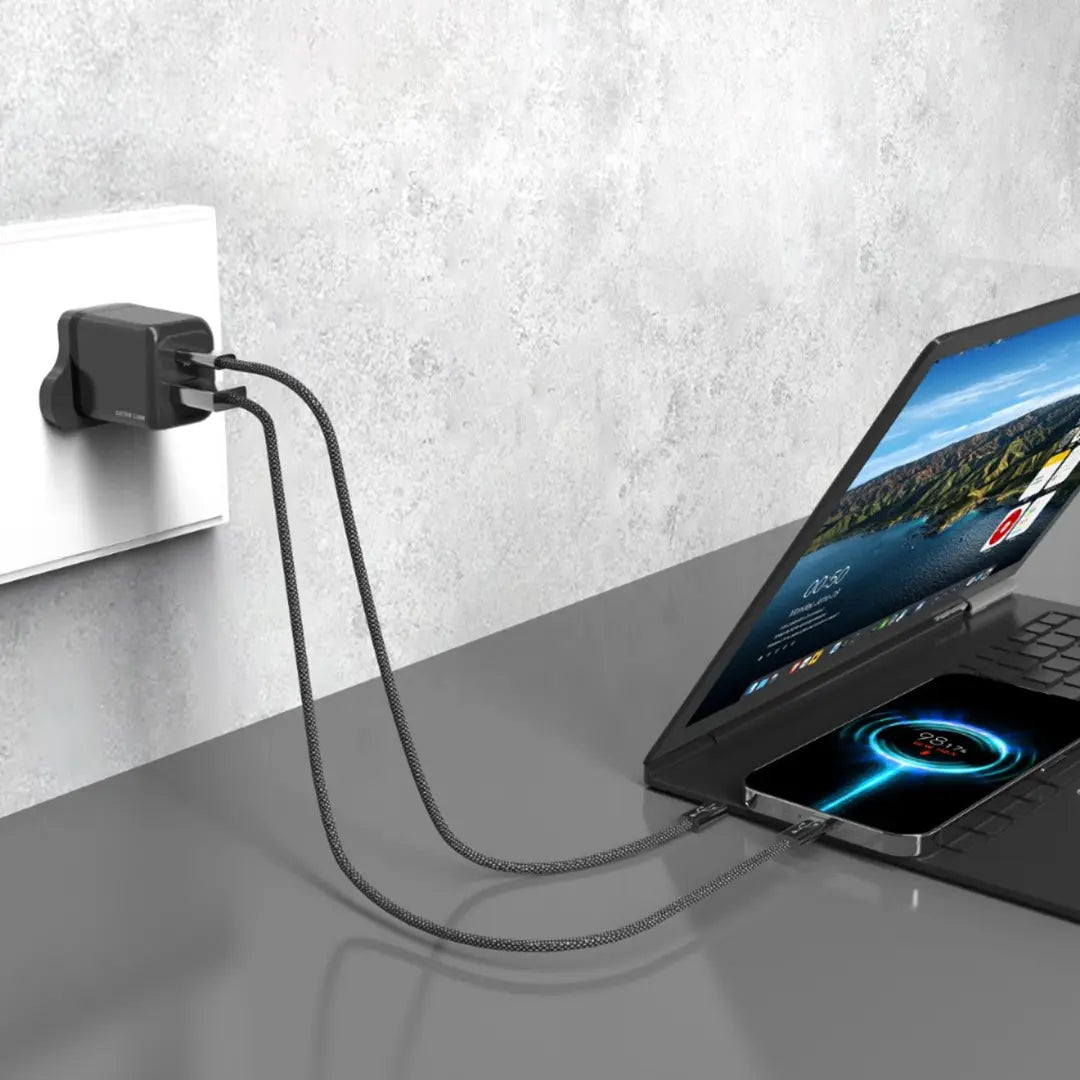 Green Lion Ultra Compact GaN 45W Wall Charger with 1m USB - C to USB - C Cable, QC3.0 Port - Black - Al Kabayel Discount CentreGreen Lion Ultra Compact GaN 45W Wall Charger with 1m USB - C to USB - C Cable, QC3.0 Port - BlackCords & AdaptersGREEN LIONAl Kabayel Discount Centre
