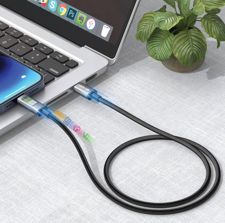 Green Lion USB - C to USB - C LED Charging Cable, 480Mbps Data Transfer Speed, 20V/3A (60W) Power Delivery, Braided + Aluminum Alloy, 1m Length, LED Indicator, 10,000 Bends Lifespan, Black - Al Kabayel Discount CentreGreen Lion USB - C to USB - C LED Charging Cable, 480Mbps Data Transfer Speed, 20V/3A (60W) Power Delivery, Braided + Aluminum Alloy, 1m Length, LED Indicator, 10,000 Bends Lifespan, BlackCords & AdaptersGREEN LIONAl Kabayel Discount Centre