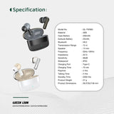 Green Lion Vancouver True Wireless Earbuds Silicone Case Included, V6.0 Bluetooth, Dual Mic ENC, 12Hrs with Case, Black - Al Kabayel Discount CentreGreen Lion Vancouver True Wireless Earbuds Silicone Case Included, V6.0 Bluetooth, Dual Mic ENC, 12Hrs with Case, BlackElectronic AppliancesGREEN LIONAl Kabayel Discount Centre