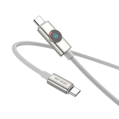 Green Lion Volt Display USB - C to USB - C Nylon Braided Cable 1m Length, 100W - Titanium - Al Kabayel Discount CentreGreen Lion Volt Display USB - C to USB - C Nylon Braided Cable 1m Length, 100W - TitaniumCords & AdaptersGREEN LIONAl Kabayel Discount Centre