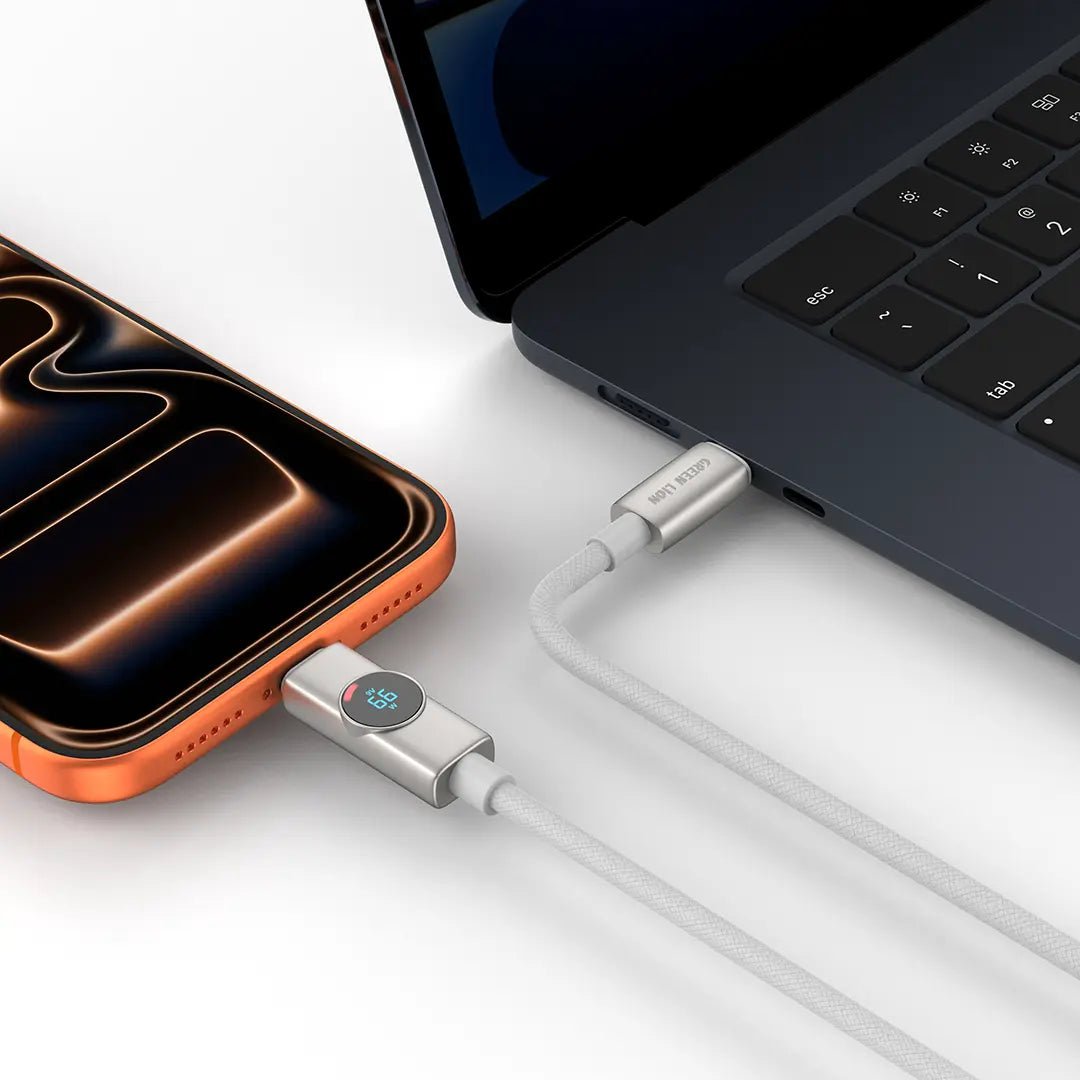 Green Lion Volt Display USB - C to USB - C Nylon Braided Cable 1m Length, 100W - Titanium - Al Kabayel Discount CentreGreen Lion Volt Display USB - C to USB - C Nylon Braided Cable 1m Length, 100W - TitaniumCords & AdaptersGREEN LIONAl Kabayel Discount Centre