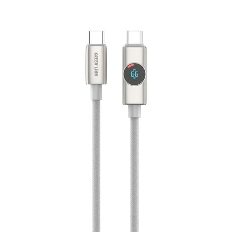 Green Lion Volt Display USB - C to USB - C Nylon Braided Cable 1m Length, 100W - Titanium - Al Kabayel Discount CentreGreen Lion Volt Display USB - C to USB - C Nylon Braided Cable 1m Length, 100W - TitaniumCords & AdaptersGREEN LIONAl Kabayel Discount Centre