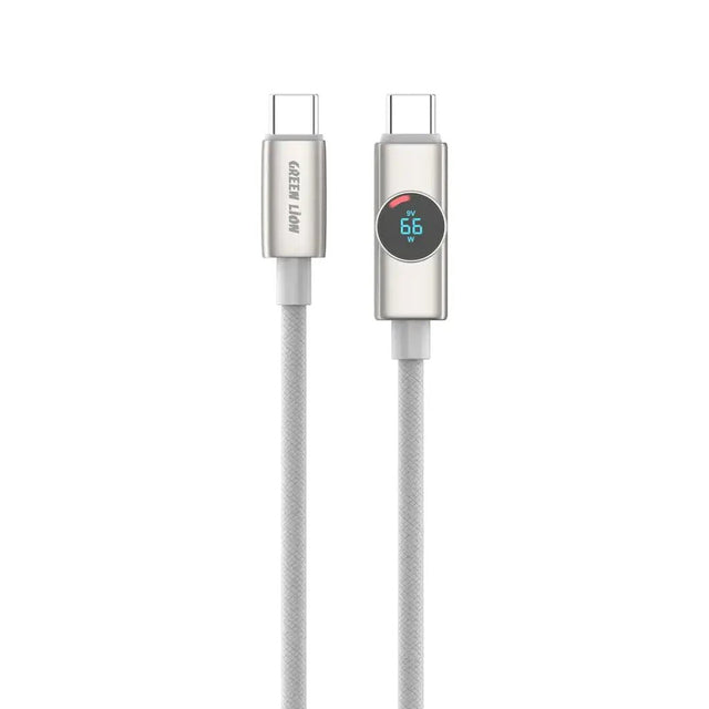 Green Lion Volt Display USB - C to USB - C Nylon Braided Cable 1m Length, 100W - Titanium - Al Kabayel Discount CentreGreen Lion Volt Display USB - C to USB - C Nylon Braided Cable 1m Length, 100W - TitaniumCords & AdaptersGREEN LIONAl Kabayel Discount Centre
