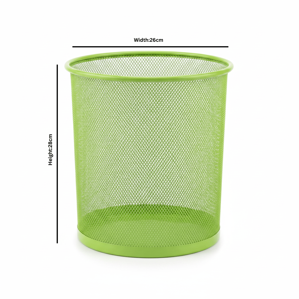 Green Metal Mesh Dustbin - 28×26 cm - Al Kabayel Discount CentreGreen Metal Mesh Dustbin - 28×26 cmOrganizers & AccessoriesAKDCAl Kabayel Discount Centre