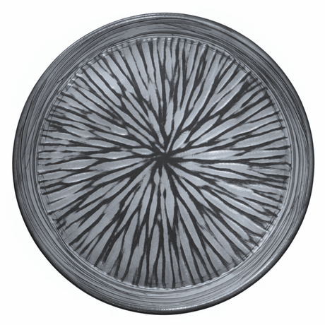 Grey & Black Elegant Ceramic Round Plate — 23cm | Starburst Radial Design - Al Kabayel Discount CentreGrey & Black Elegant Ceramic Round Plate — 23cm | Starburst Radial DesignPlatesAKDCAl Kabayel Discount Centre