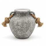 Grey Ceramic Vase with Jute Rope Handles | Speckled Stone Finish | Luxury Home Décor | 20cm - Al Kabayel Discount CentreGrey Ceramic Vase with Jute Rope Handles | Speckled Stone Finish | Luxury Home Décor | 20cmHome Décor AccentsAKDCAl Kabayel Discount Centre