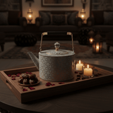 Grey & Gold Metal Kettle – 2 Litre | Elegant Crystal Lid Knob | Geometric Engraved Luxury Tea Kettle for Arabic Hospitality & Gifting - Al Kabayel Discount CentreGrey & Gold Metal Kettle – 2 Litre | Elegant Crystal Lid Knob | Geometric Engraved Luxury Tea Kettle for Arabic Hospitality & GiftingTea/Coffee PotsAKDCAl Kabayel Discount Centre