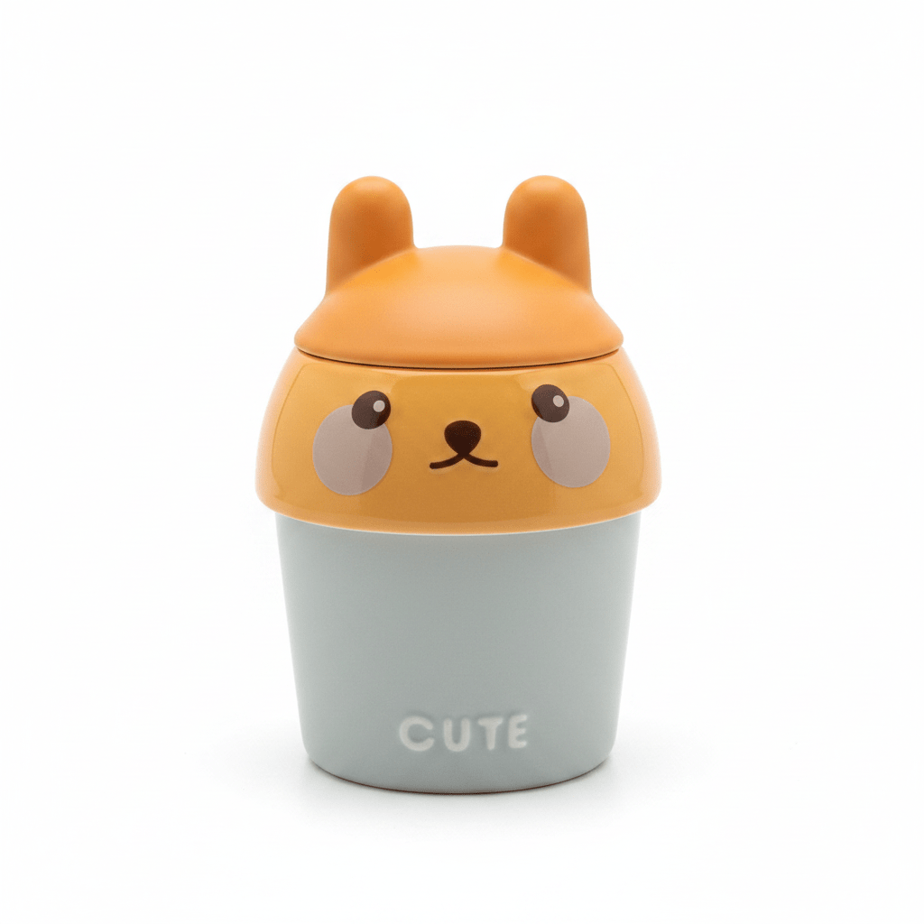 Grey & Orange Ceramic Cup with Lid - 300ml - Al Kabayel Discount CentreGrey & Orange Ceramic Cup with Lid - 300mlMugsAKDCAl Kabayel Discount Centre