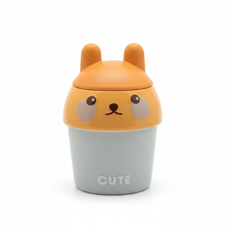 Grey & Orange Ceramic Cup with Lid - 300ml - Al Kabayel Discount CentreGrey & Orange Ceramic Cup with Lid - 300mlMugsAKDCAl Kabayel Discount Centre
