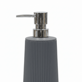 Grey Plastic Ribbed Soap Dispenser with Chrome Pump – 400ml - Al Kabayel Discount CentreGrey Plastic Ribbed Soap Dispenser with Chrome Pump – 400mlHolders & DispensersAKDCAl Kabayel Discount Centre