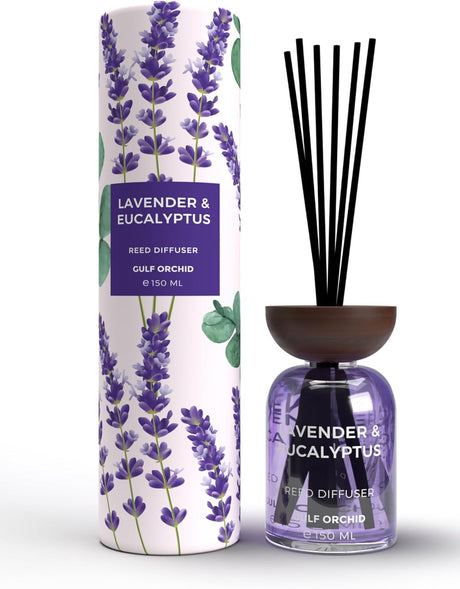 GULF ORCHID Reed Diffuser - Lavender & Eucalyptus 150ml - Al Kabayel Discount CentreGULF ORCHID Reed Diffuser - Lavender & Eucalyptus 150mlHome FragrancesGULF ORCHIDAl Kabayel Discount Centre