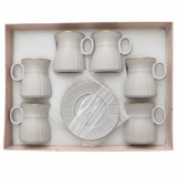 Hamid 12-Piece Ceramic Cup & Saucer Set – Light Gray with Gold Rim | 6 Cups & 6 Saucers - Al Kabayel Discount CentreHamid 12-Piece Ceramic Cup & Saucer Set – Light Gray with Gold Rim | 6 Cups & 6 SaucersTea SetsHAMIDAl Kabayel Discount Centre