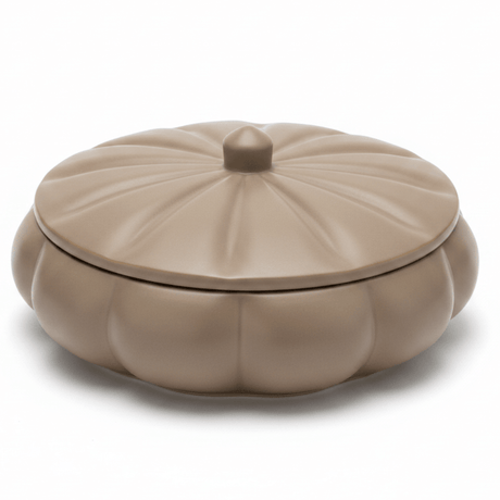 Hamid Ceramic Candy Box with Lid | Scalloped Petal Design | 10.25cm | Warm Brown - Al Kabayel Discount CentreHamid Ceramic Candy Box with Lid | Scalloped Petal Design | 10.25cm | Warm BrownJars & Food SaversHAMIDAl Kabayel Discount Centre