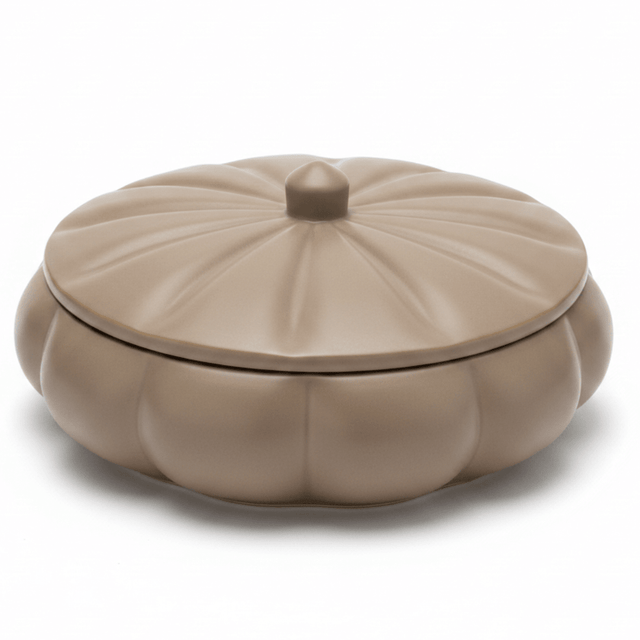 Hamid Ceramic Candy Box with Lid | Scalloped Petal Design | 10.25cm | Warm Brown - Al Kabayel Discount CentreHamid Ceramic Candy Box with Lid | Scalloped Petal Design | 10.25cm | Warm BrownJars & Food SaversHAMIDAl Kabayel Discount Centre