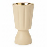 Hamid Ceramic Incense Burner | Ribbed Hourglass Design with Gold Insert | 17cm | Off-White & Beige - Al Kabayel Discount CentreHamid Ceramic Incense Burner | Ribbed Hourglass Design with Gold Insert | 17cm | Off-White & BeigeIncense BurnerHAMIDAl Kabayel Discount Centre