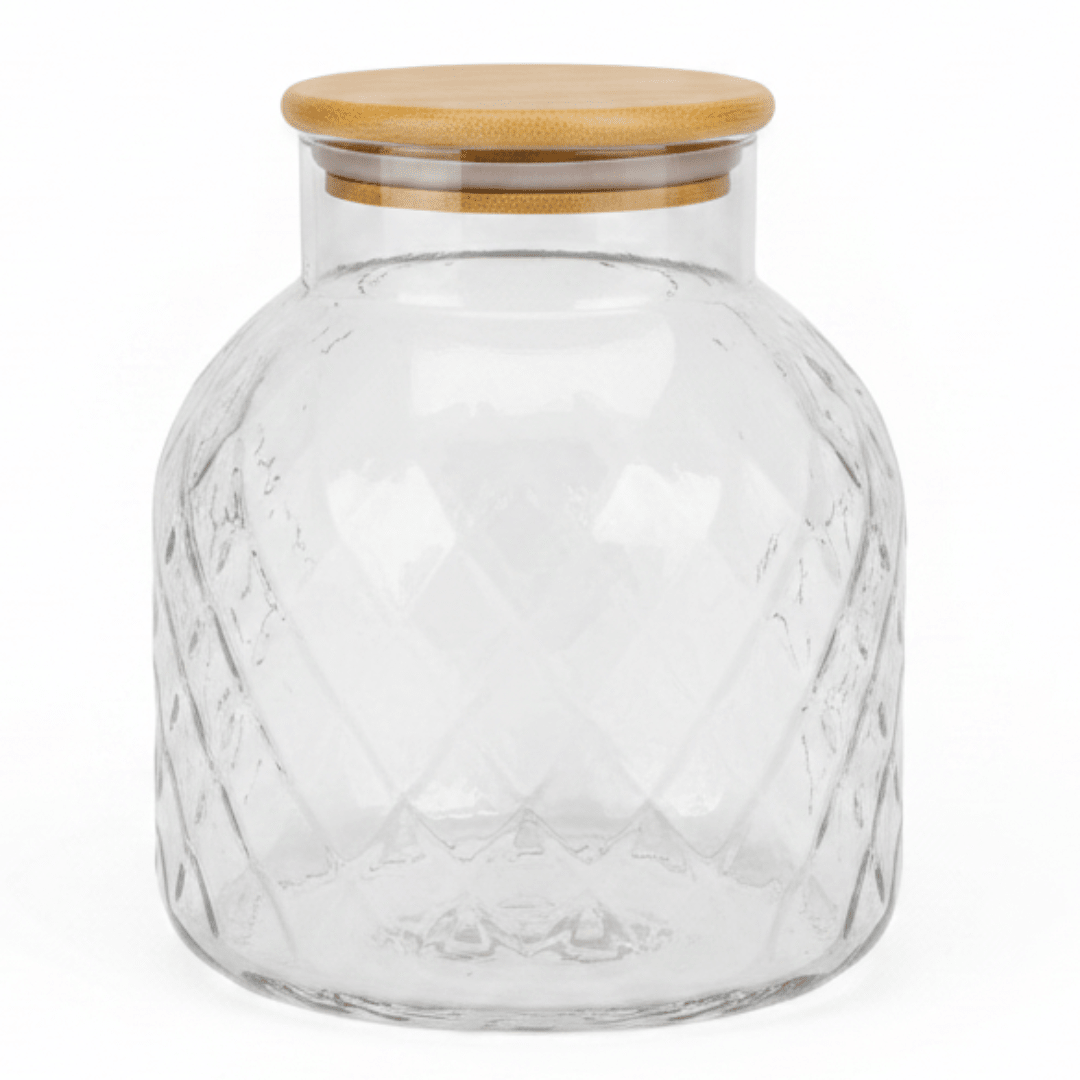 Hamid Glass Canister with Wooden Lid - 1500ml - Al Kabayel Discount CentreHamid Glass Canister with Wooden Lid - 1500mlJars & Food SaversHAMIDAl Kabayel Discount Centre