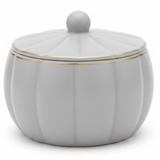 Hamid Grey Ceramic Candy Bowl with Lid | 3.5 Inch | Gold Rim Accent - Al Kabayel Discount CentreHamid Grey Ceramic Candy Bowl with Lid | 3.5 Inch | Gold Rim AccentJars & Food SaversHAMIDAl Kabayel Discount Centre
