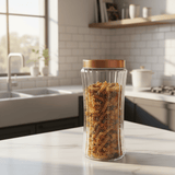 Hamid Ribbed Glass Canister with Rose Gold Metal Lid | 2 Litre | Airtight Storage Jar - Al Kabayel Discount CentreHamid Ribbed Glass Canister with Rose Gold Metal Lid | 2 Litre | Airtight Storage JarJars & Food SaversHAMIDAl Kabayel Discount Centre