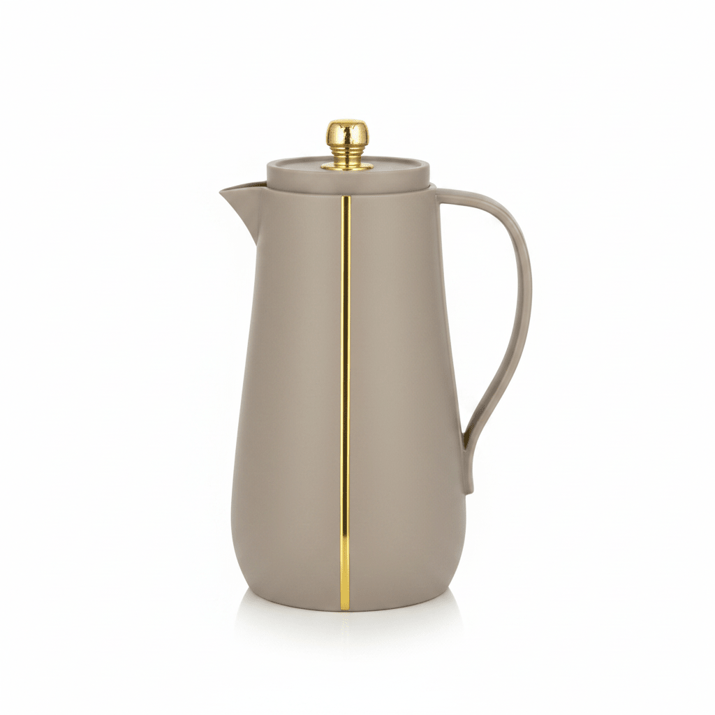 Hamid Warm Taupe with Gold Accent Vacuum Flask -1 Litre - Al Kabayel Discount CentreHamid Warm Taupe with Gold Accent Vacuum Flask -1 LitreThermosHAMIDAl Kabayel Discount Centre