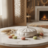 Hamid White Ceramic Candy Box with Lid | Scalloped Petal Design | 10.25cm - Al Kabayel Discount CentreHamid White Ceramic Candy Box with Lid | Scalloped Petal Design | 10.25cmJars & Food SaversHAMIDAl Kabayel Discount Centre