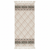 Handcrafted Diamond Lattice Runner Carpet | 50% Cotton 50% Polyester | Fringe Border Rug | 60 x 180 cm | Cream Beige | Majlis, Hallway & Bedroom Décor - Al Kabayel Discount CentreHandcrafted Diamond Lattice Runner Carpet | 50% Cotton 50% Polyester | Fringe Border Rug | 60 x 180 cm | Cream Beige | Majlis, Hallway & Bedroom DécorDoormatsAKDCAl Kabayel Discount Centre