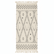 Handcrafted Moroccan Berber Flatweave Carpet | Geometric Diamond & Zigzag Pattern | 50% Cotton 50% Polyester | 60×180 cm | Ivory & Black | - Al Kabayel Discount CentreHandcrafted Moroccan Berber Flatweave Carpet | Geometric Diamond & Zigzag Pattern | 50% Cotton 50% Polyester | 60×180 cm | Ivory & Black |DoormatsAKDCAl Kabayel Discount Centre