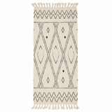 Handcrafted Moroccan Berber Flatweave Carpet | Geometric Diamond & Zigzag Pattern | 50% Cotton 50% Polyester | 60×180 cm | Ivory & Black | - Al Kabayel Discount CentreHandcrafted Moroccan Berber Flatweave Carpet | Geometric Diamond & Zigzag Pattern | 50% Cotton 50% Polyester | 60×180 cm | Ivory & Black |DoormatsAKDCAl Kabayel Discount Centre