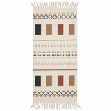 Handwoven Moroccan-Style Geometric Runner Carpet | 50% Cotton 50% Polyester | Cream with Fringe Tassels | 60 x 150 cm - Al Kabayel Discount CentreHandwoven Moroccan-Style Geometric Runner Carpet | 50% Cotton 50% Polyester | Cream with Fringe Tassels | 60 x 150 cmDoormatsAKDCAl Kabayel Discount Centre
