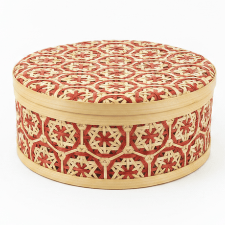 Handwoven Round Bamboo Rattan Storage Box with Lid | Geometric Patterned Decorative Basket | 25cm | - Al Kabayel Discount CentreHandwoven Round Bamboo Rattan Storage Box with Lid | Geometric Patterned Decorative Basket | 25cm |RattansAKDCAl Kabayel Discount Centre