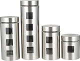 Harmony Canister With Coat 4 Pieces Set, Glass/Stainless Steel - Al Kabayel Discount CentreHarmony Canister With Coat 4 Pieces Set, Glass/Stainless SteelJars & Food SaversHARMONYAl Kabayel Discount Centre