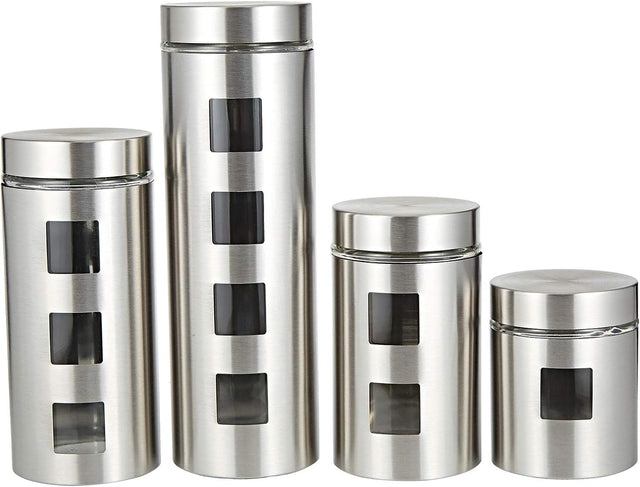 Harmony Canister With Coat 4 Pieces Set, Glass/Stainless Steel - Al Kabayel Discount CentreHarmony Canister With Coat 4 Pieces Set, Glass/Stainless SteelJars & Food SaversHARMONYAl Kabayel Discount Centre