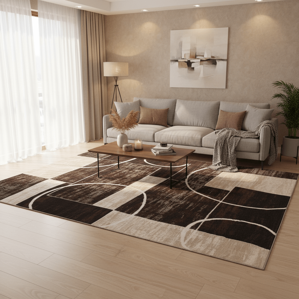 Harmony Kristal polyester Carpet – Brown & Dark Vizon Made in Turkey - 200×290 cm - Al Kabayel Discount CentreHarmony Kristal polyester Carpet – Brown & Dark Vizon Made in Turkey - 200×290 cmDoormatsHARMONYAl Kabayel Discount Centre
