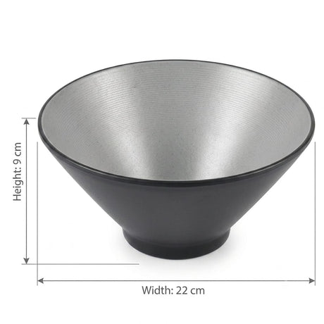 Harmony Melamine Bowl 22×9 cm – Gray & Black - Al Kabayel Discount CentreHarmony Melamine Bowl 22×9 cm – Gray & BlackBowlsHARMONYAl Kabayel Discount Centre