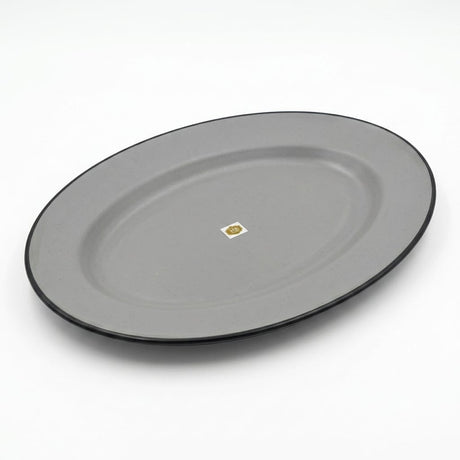 Harmony Melamine Oval Plate 40×29 cm – Gray with Black Rim - Al Kabayel Discount CentreHarmony Melamine Oval Plate 40×29 cm – Gray with Black RimPlatesHARMONYAl Kabayel Discount Centre