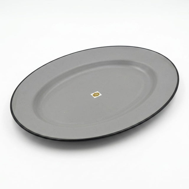 Harmony Melamine Oval Plate 40×29 cm – Gray with Black Rim - Al Kabayel Discount CentreHarmony Melamine Oval Plate 40×29 cm – Gray with Black RimPlatesHARMONYAl Kabayel Discount Centre