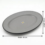 Harmony Melamine Oval Plate 40×29 cm – Gray with Black Rim - Al Kabayel Discount CentreHarmony Melamine Oval Plate 40×29 cm – Gray with Black RimPlatesHARMONYAl Kabayel Discount Centre
