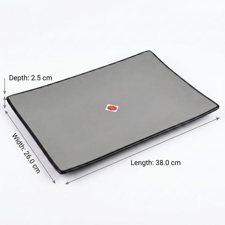 Harmony Melamine Rectangular Plate 30×20 cm – Gray & Black - Al Kabayel Discount CentreHarmony Melamine Rectangular Plate 30×20 cm – Gray & BlackPlatesHARMONYAl Kabayel Discount Centre