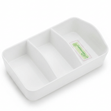 Harmony Premium White 3 - Section Melamine Tea Bag Organizer Tray 13×10 cm Kitchen Storage - Al Kabayel Discount CentreHarmony Premium White 3 - Section Melamine Tea Bag Organizer Tray 13×10 cm Kitchen StorageServing TraysHARMONYAl Kabayel Discount Centre