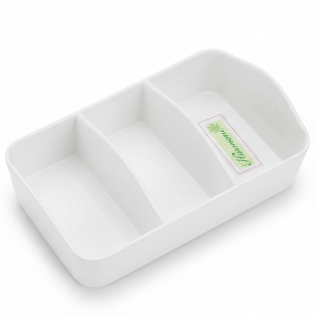 Harmony Premium White 3 - Section Melamine Tea Bag Organizer Tray 13×10 cm Kitchen Storage - Al Kabayel Discount CentreHarmony Premium White 3 - Section Melamine Tea Bag Organizer Tray 13×10 cm Kitchen StorageServing TraysHARMONYAl Kabayel Discount Centre