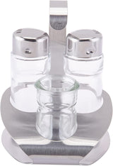 Harmony Salt, Pepper & Toothpick Holder Set with Metal Stand – 3-Piece, Clear - Al Kabayel Discount CentreHarmony Salt, Pepper & Toothpick Holder Set with Metal Stand – 3-Piece, ClearKitchen Utensils & GadgetsHARMONYAl Kabayel Discount Centre