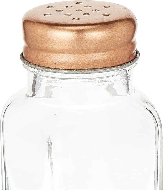Harmony Table Top 2-Piece Spice Shaker Set - 90ml - Rose Gold & Clear Glass