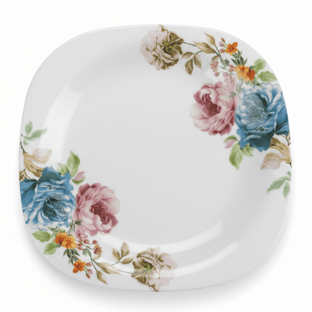 Harmony White Opalware Flat Dinner Plate with Floral Design - 11 Inch - Al Kabayel Discount CentreHarmony White Opalware Flat Dinner Plate with Floral Design - 11 InchPlatesHARMONYAl Kabayel Discount Centre